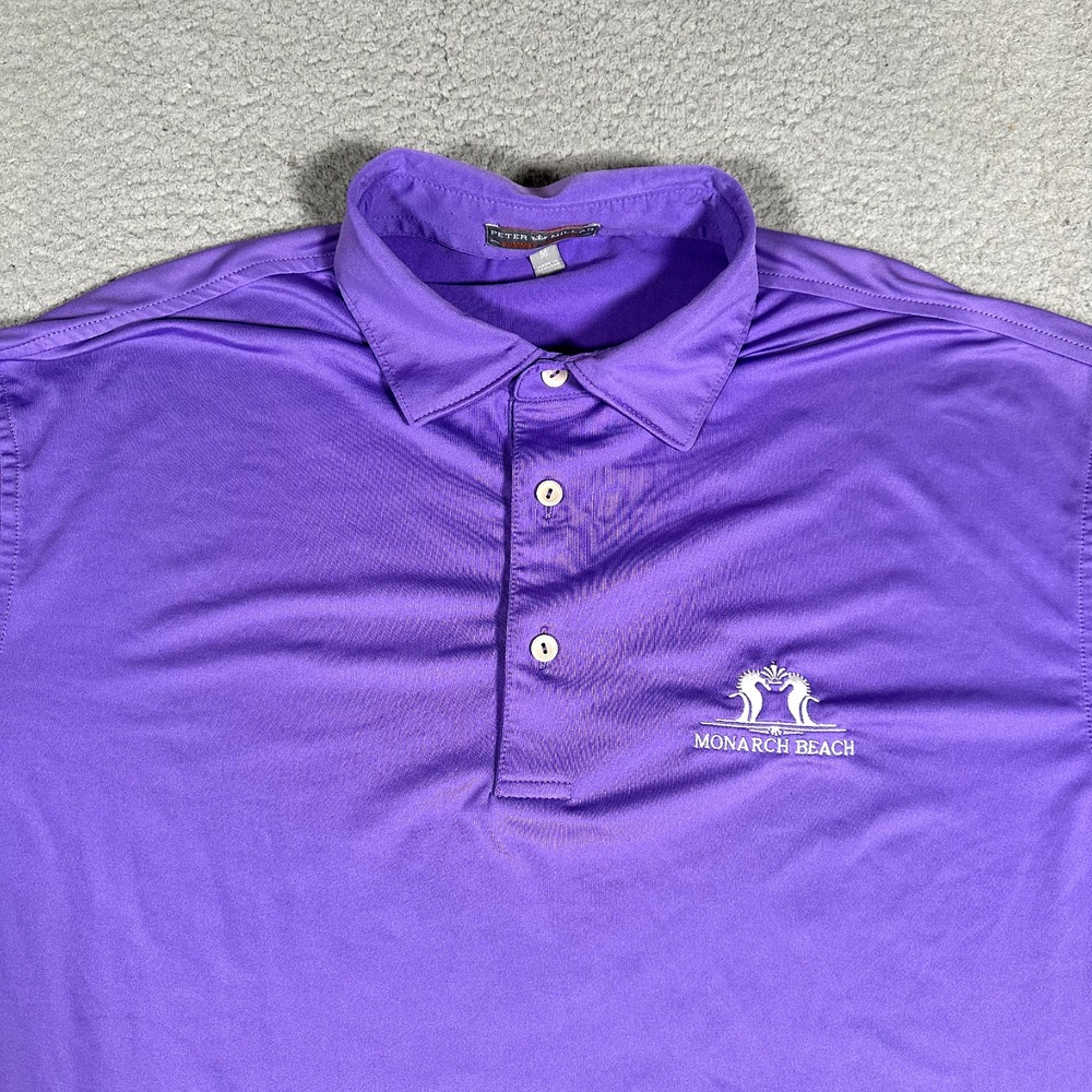 Peter Millar Shirt Mens Medium Purple Summer Comfort Golf Polo Casual Logo Fade‎